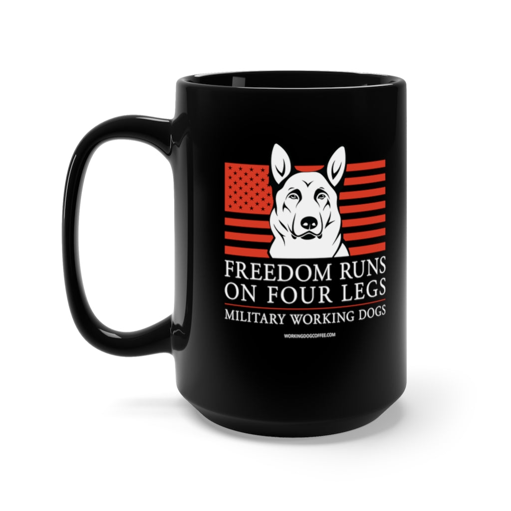 Freedom Runs On Four Legs, 15oz Mug - Coast Guard MWDs