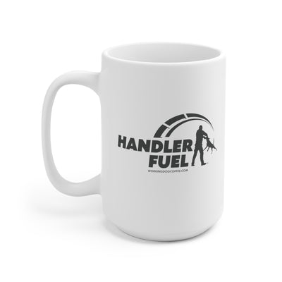 Handler Fuel, Tactical Gray on White 15oz Mug