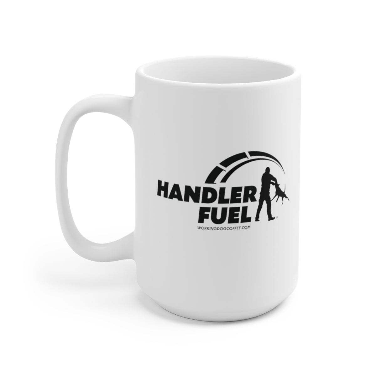 Handler Fuel, Black on White 15oz Mug