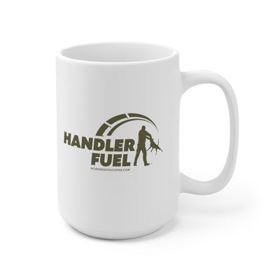Handler Fuel, Mil Green on White 15oz Mug
