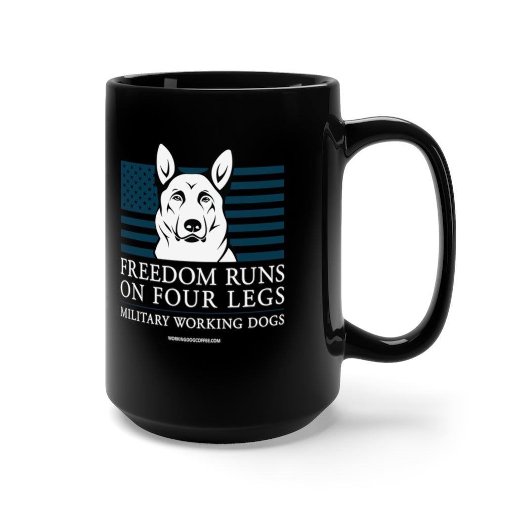Freedom Runs On Four Legs, 15oz Mug - Navy MWDs