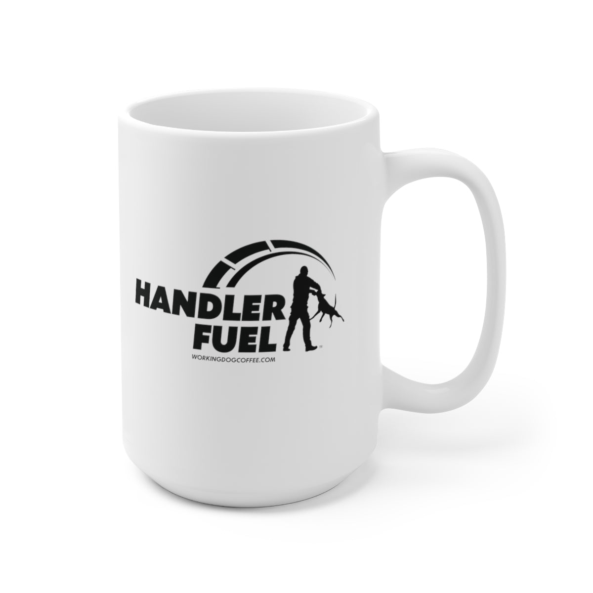 Handler Fuel, Black on White 15oz Mug