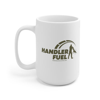 Handler Fuel, Mil Green on White 15oz Mug