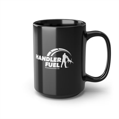 Handler Fuel, White on Black 15oz Mug