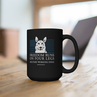 Freedom Runs On Four Legs, 15oz Mug - Navy MWDs