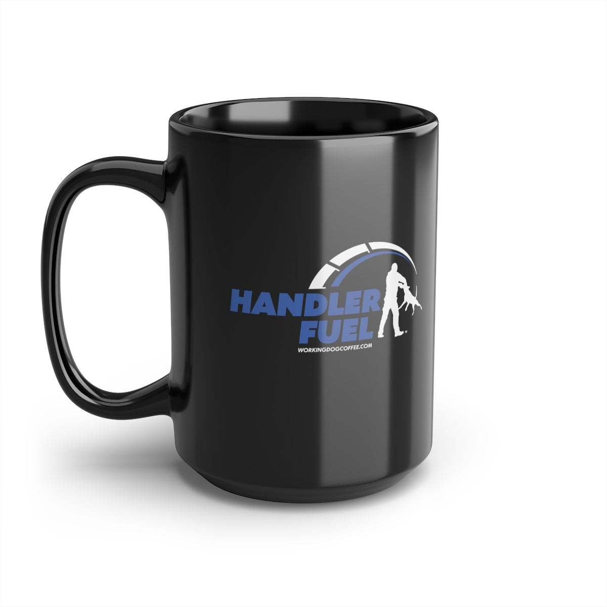 Handler Fuel, Blue & White on Black 15oz Mug