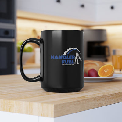 Handler Fuel, Blue & White on Black 15oz Mug