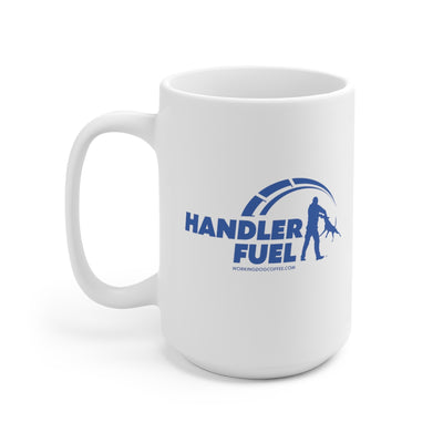 Handler Fuel, Blue on White 15oz Mug