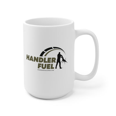 Handler Fuel, Mil Green & Black on White 15oz Mug