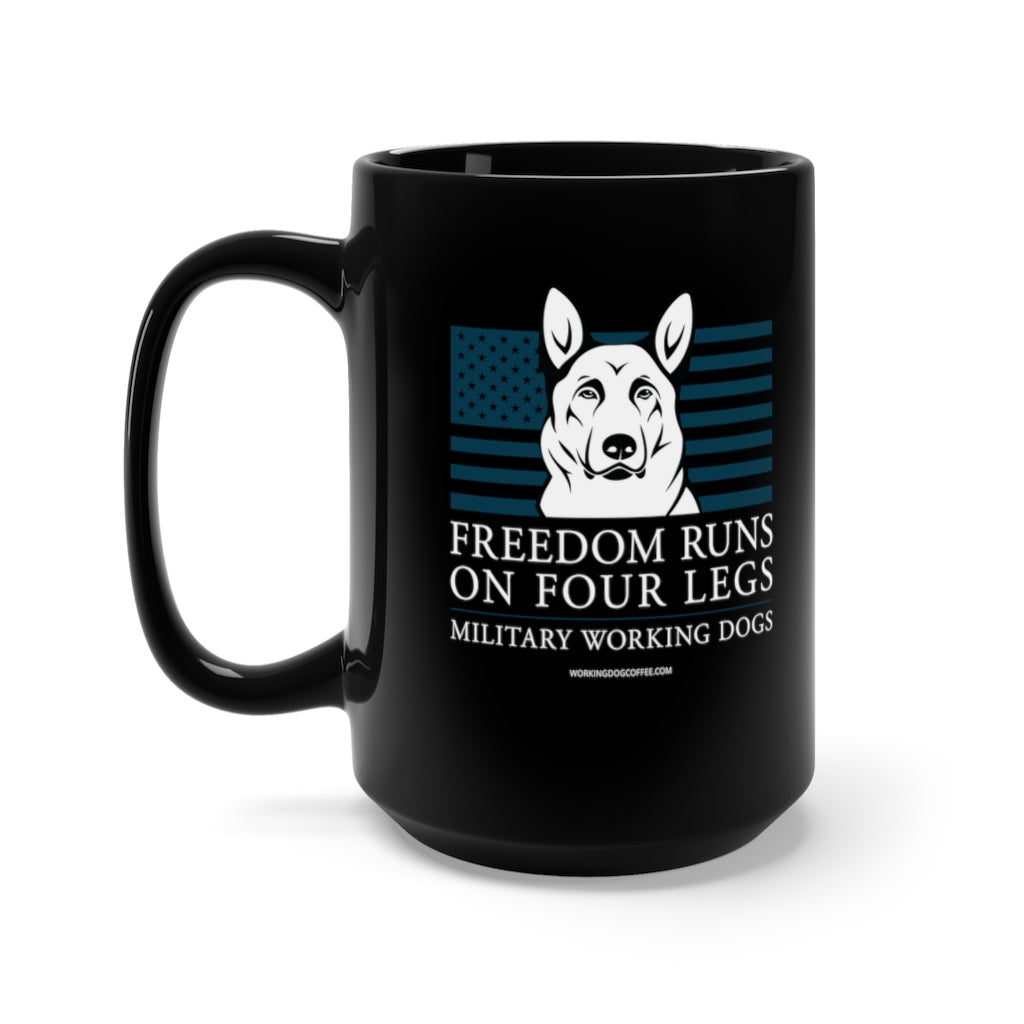 Freedom Runs On Four Legs, 15oz Mug - Navy MWDs