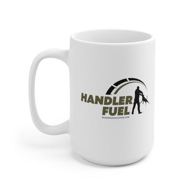 Handler Fuel, Mil Green & Black on White 15oz Mug