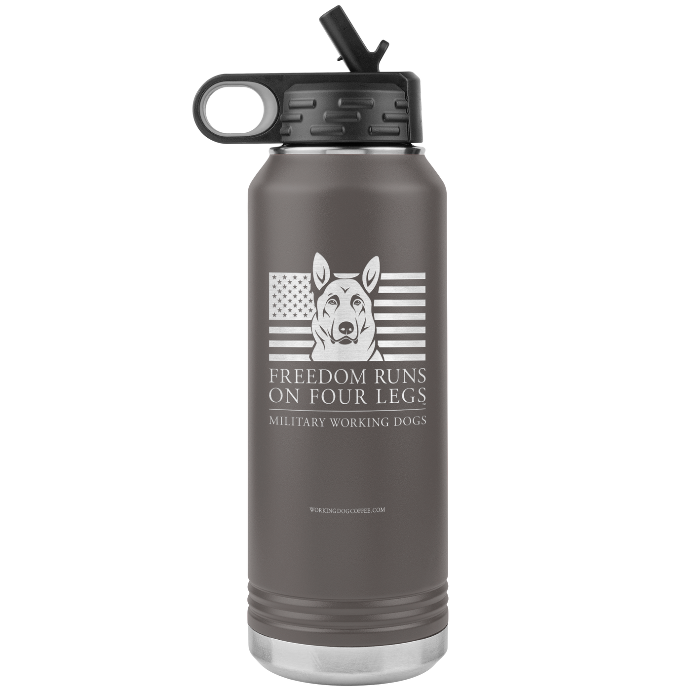 MWD Freedom Runs On Four Legs - 32oz Stainless Water Bottle