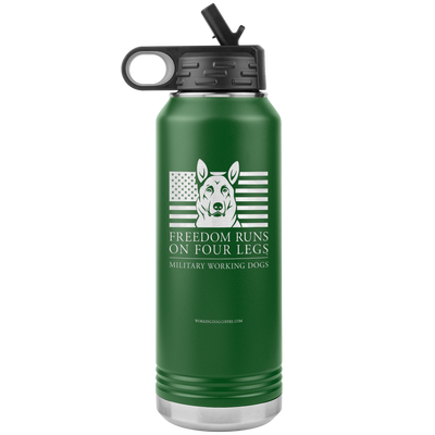 MWD Freedom Runs On Four Legs - 32oz Stainless Water Bottle
